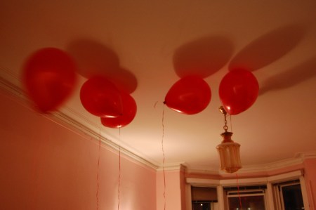Large balloons in the Hotel Chelsea, Room 722